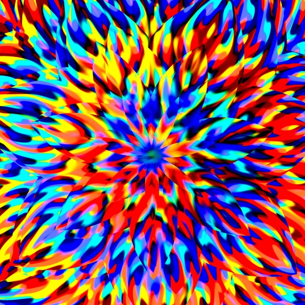 Abstrakte künstliche Computer generierte iterative Flamme Hintergrund - bunte fraktale Blume digitales Kunstwerk - einzigartige kreative Kunst Illustration - künstlerische Fantasie Bild - zentrierte Mandala wie Muster — Stockfoto