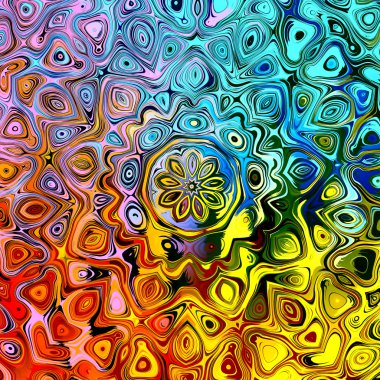 Arka plan renkli yaratıcı stilize şekilleri - Mandala süsleme - renk ve sanat desen - özel benzersiz geometrik desen Tasarım sanat için - kırmızı mavi yeşil sarı turuncu mor