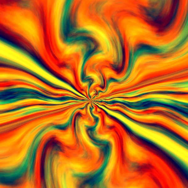 Resumen Colorido Energetic Bang Fondo - Arte fractal infinito - Acuarela manchada - Erupción del volcán salpicadura - Azul Rojo Naranja Color Splash - Ondas sinusoidales Movimiento Ilusión - Pinceles Estilo  - — Foto de Stock