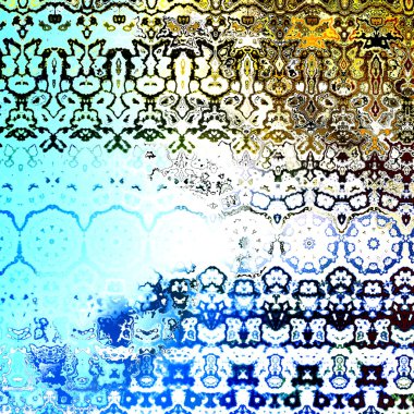 Grungy Retro Artwork. Decorative Fabric Pattern. Abstract Art Background. Artistic Fantashy Illustration. Vintage Grunge on White. Old Textured Wall. Beautiful Fantasy Fractal Image. Shapes.