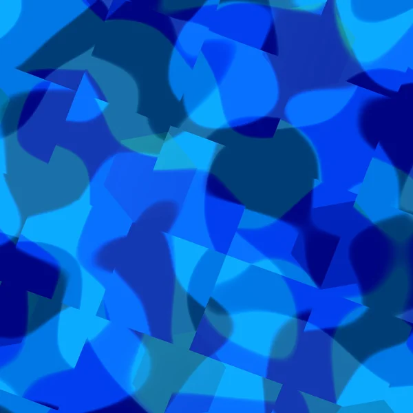 Blue Distorted Blots. Unique Abstract Background. Colored Art Illustration. Digital Artwork. Distortion in Various Pieces. Creative Computer Screen Backdrop. Artistic Blurry Shapes. Clear Cut Pattern. — Stockfoto