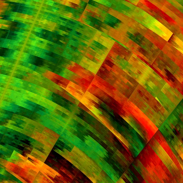 Messy Colorful Art Background. Multicolored Abstract Grunge. Creative Geometric Pattern. Beautiful Digital Fractal Illustration. Computer Generated Image Design. Green Orange Red Texture. Wallpaper. — 图库照片