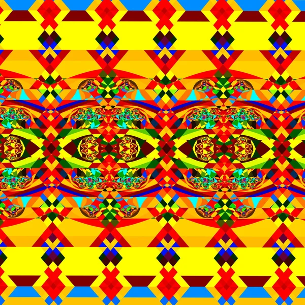 Patrón abstracto colorido. Antecedentes geométricos Art. Ilustración fractal digital. Imagen decorativa caótica. Fondo de pantalla de fantasía psicodélica. Hermosa gráfica artística. Colores de arco iris con estilo . — Foto de Stock