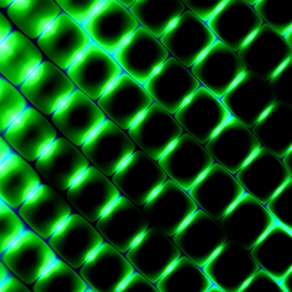 3d Square Shapes Under Green Light. Beautiful Science Background. Abstract Pattern Illustration. Modern Texture Design Digital Graphic Element. Soft Glowing Elements. Simple Geometric Art. — Stock Photo, Image