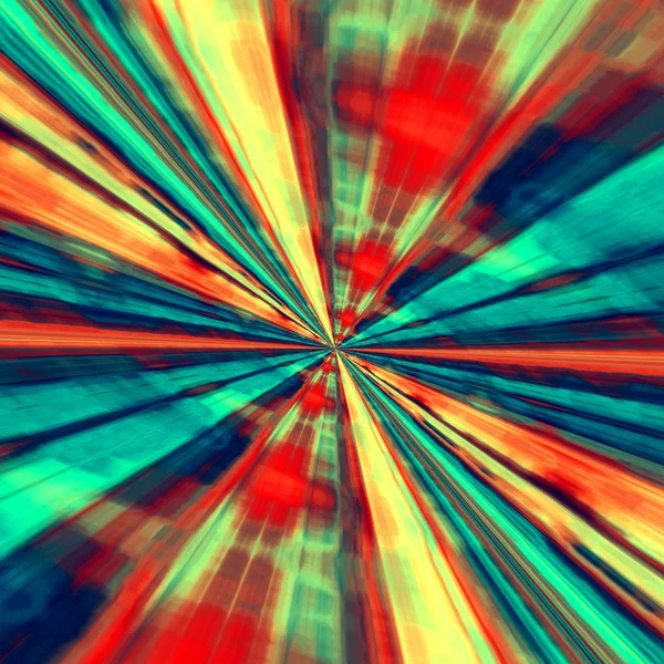Conceito de Velocidade. Arte Digital Abstrata. Fundo Vermelho Azul. Túnel fractal. Futurista Fantasia Ilustração. Design Artístico Moderno. Criativa Wormhole Artwork. Efeito de listras artsy. Viagem interestelar . — Fotografia de Stock