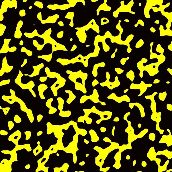 Blotty yellow illustration design on black background. Abstract grunge composition. Paint splatters. Flat style graphic. Artistic computer generated colored backdrop for decoration or wrapping. Spill. — Stock Photo, Image