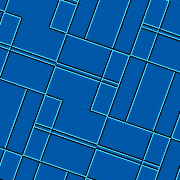 正方形构图背景。计算机屏幕的蓝色图像。彩色纸。马赛克瓷砖壁纸。玻璃表面元素。抽象图片。数字艺术品。具有线条的结构。图形. — 图库照片