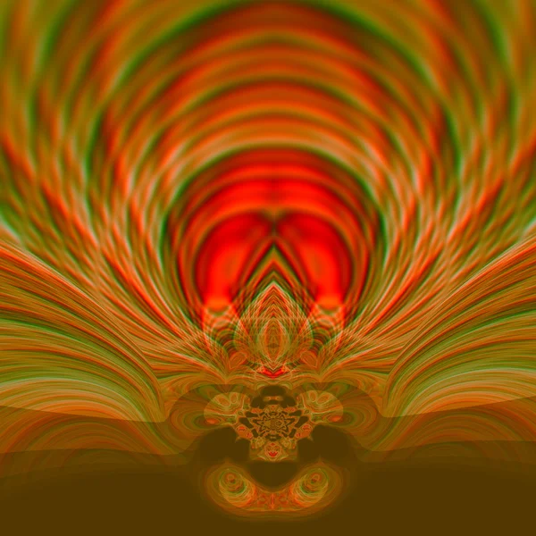 Mooie psychedelische kunst illustratie ontwerp. surrealistische grafische illustraties. abstract ornament. bruin gekleurde achtergrond. beeld-compositie met prachtige wervelingen. curve of Golf patroon. computer lijnen. — Stockfoto