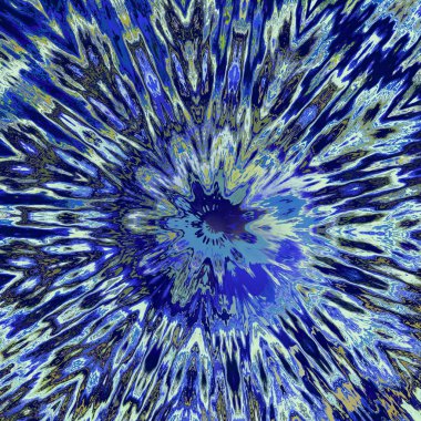 Psychedelic sıçrama kağıt üzerinde. Tam kare pic. Sanat grunge. Enerji ışınları. Mavi beyaz renk. Süslü aqua dekor. Sprey uyarısı. Kaba görüntü. Kristal buz. Mavi renkler. Tek şut. Dağınık Tasarımcısı geri.