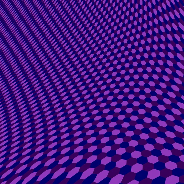 抽象紫色六边形。地砖。简单时尚的像素网格。以紫罗兰色色调呈现3d 图像。很酷的图形。华丽的封面。多边形网格。运动效果。奇怪的风格。虚拟曲线。形状. — 图库照片