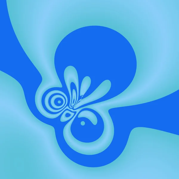 Abstract blue blot achtergrond. Loop de stroom. Teal terug. Lichte Toon. Vloeibare stijl vorm. Ronde vorm. Warp effect. Platte kleur vormen. Sierlijke curve. Water splash. Visuele ideeën. Lichte krul fractal. Twist. — Stockfoto