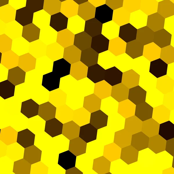 Yellow hexagon background idea. Tile decor. Full frame image. Black yellow comb. Yellow honey cell. Multi tone tiling. Art concept. Pixel noise. Nano science theme. Elegant deco. Retro style picture. — Stock Photo, Image