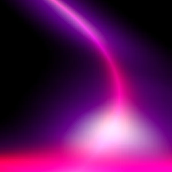 Krachtige paarse lichte curve. Sci fi glans of schittering. Zachte stroom stroomt over donkere rug. Ruimte fantasie scène. Coole neon of plasma effect. Digitale magenta gloed. Heldere ray en flash. Sierlijke decor. Stockfoto