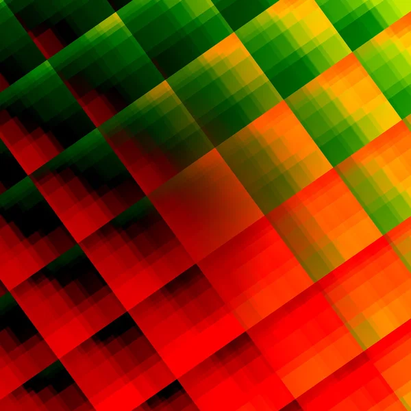 反射の正方形のテクスチャを抽象化します。奇妙な不思議な絵。モダンなデザイン。華やかな鮮やかな色。完全なフレームのファセットのイテレーションです。赤、緑、黄色のトーン。デジタル創造的な芸術。シャープのマルチ レンダー. — ストック写真