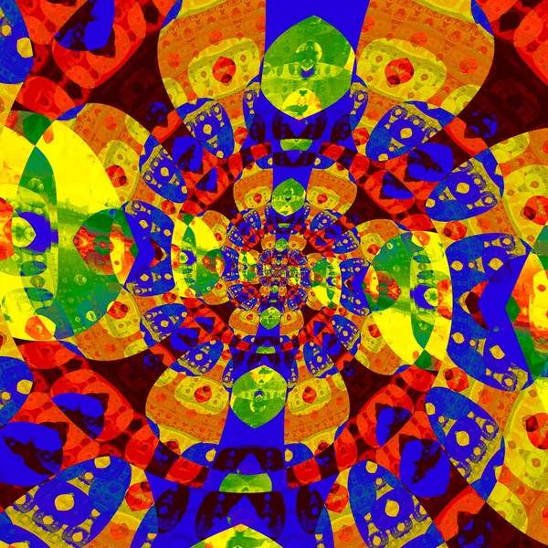 Fractal espiral colorido abstracto. Arte moderno extraño. Imagen a color loco. Concepto de espacio profundo. Idea de deco repetida. Artsy desorden retorcido. Una foto deslumbrante. Giro creativo en el marco completo. Brillantes colores vibrantes . — Foto de Stock