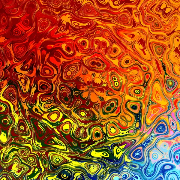 Colorful psychedelic art abstraction. Magic shiny image. Dirty stylish pic. Loony full frame picture. Cool trendy crystal effect. Bright colour grunge. Pretty and warm decor render. Happy and tracery. Stock Picture