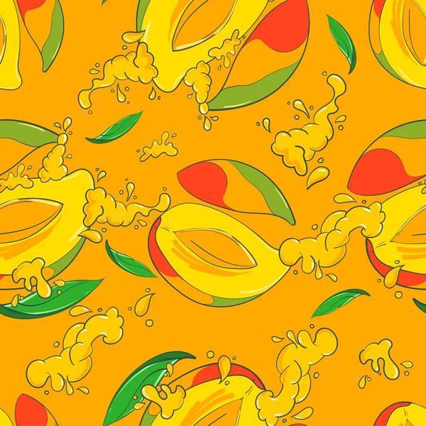 Nahtloses Muster mit Mango — Stockvektor