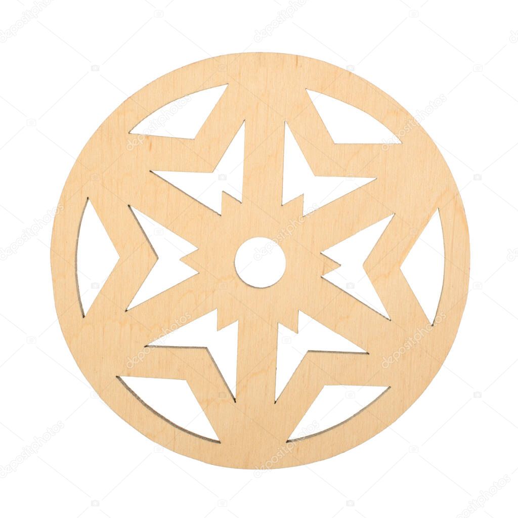 Wooden Christmas toy on white background stock photo, isolated