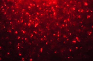 Siyah zemin üzerindeki kırmızı parlayan ışık, Red Bokeh, soyut arkaplan fotoğrafı, Sevgililer Günü - Noel;