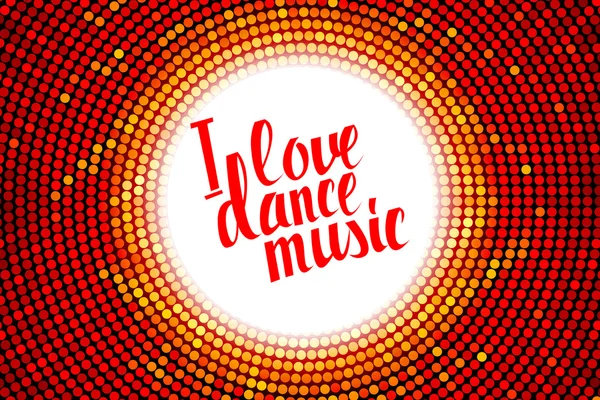 I love dance music red lettering. — Stock Vector