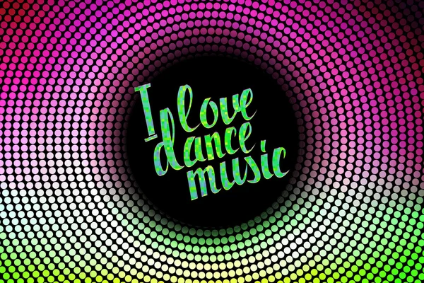 I love dance music colored lettering. — Stock Vector