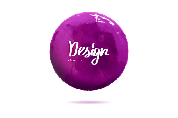 Banner rotondo viola dipinto con vernice — Vettoriale Stock