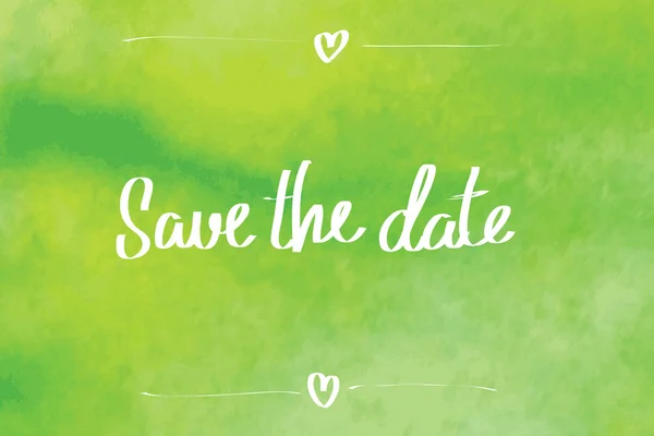 Save the date typographic green — Stock Vector