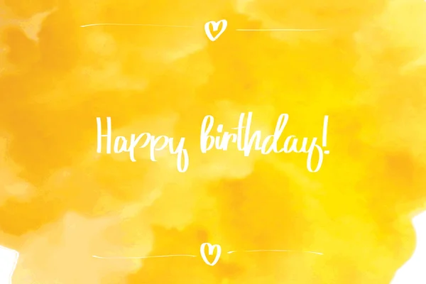 Feliz cumpleaños Script amarillo . — Vector de stock