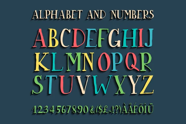 Retro alphabet vector font. — Stock Vector