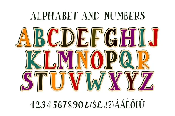 Retro alphabet vector font. — Stock Vector