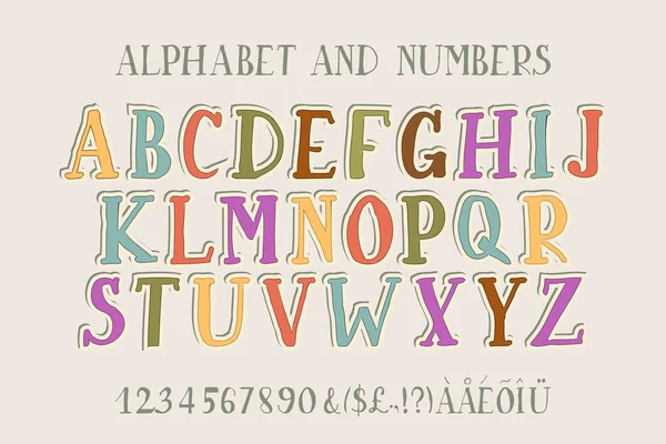 Retro alfabet vector lettertype. — Stockvector