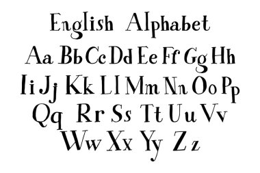 Vektör alfabe el kesme