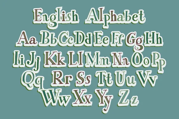 Alphabet vectoriel coupé à la main — Image vectorielle