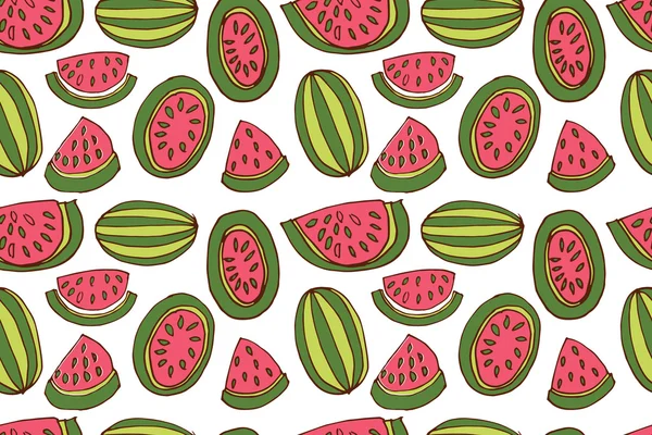 Vattenmelon sömlöst mönster. — Stock vektor