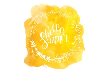 Suluboya tebrik kartı çiçekleri.