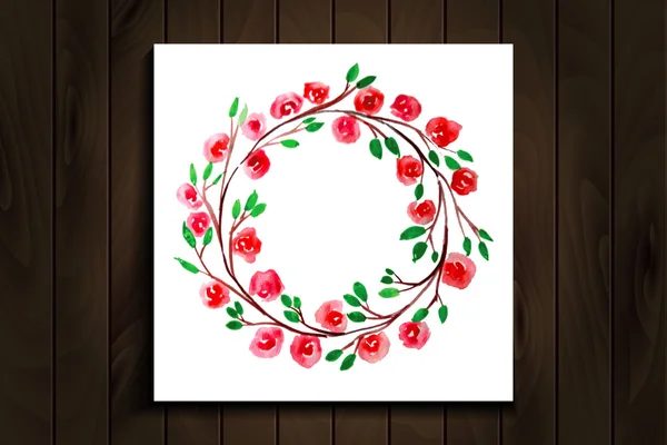 Frame with flowers red — Stock Vector