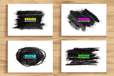 Elle çizilmiş kömür tebeşir doku seti