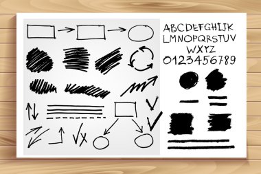 Vintage oklar ve afiş kümesi.