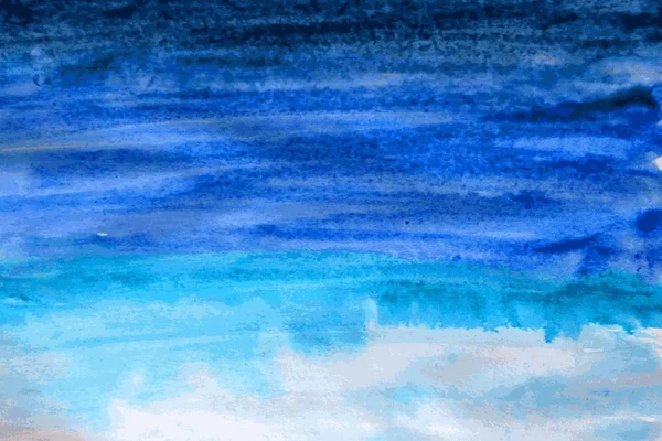 Céu aquarela pintado à mão — Vetor de Stock