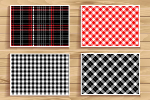 Ensemble de motifs tartan sans couture — Image vectorielle