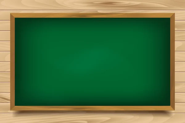 School green Board on wooden background — Stock Vector