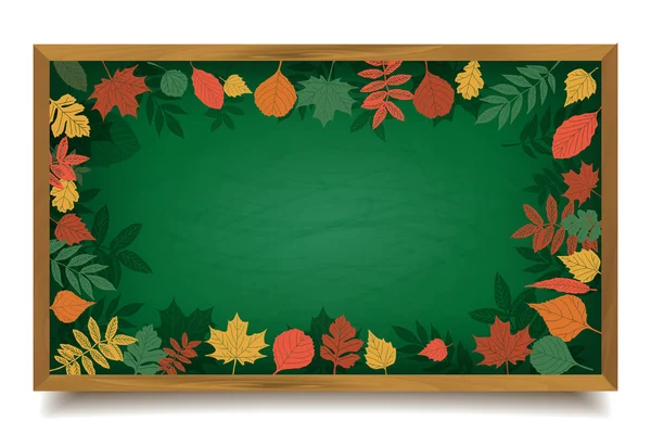 School Board in a frame of leaves — Stock Vector