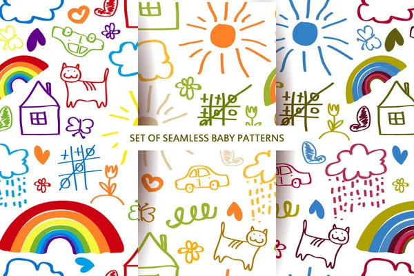 Atur pola bayi yang tak berjahit  . Grafik Vektor