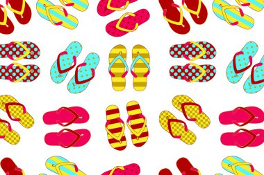 plaj terlikleri renkli kesintisiz arka plan