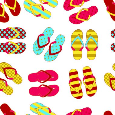 seamless modeli ile renkli flip flop.