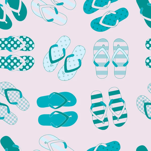 Seamless pattern with colorful flip flops. — Stock Vector