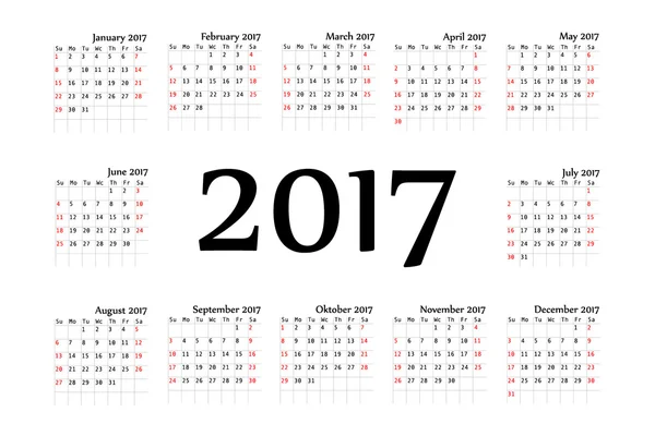 Kalender - vectorillustratie — Stockvector