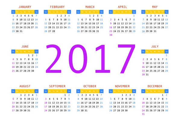 Calendario - ilustración vectorial — Vector de stock