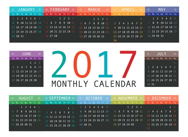 Kalender 2017 — Stockvektor