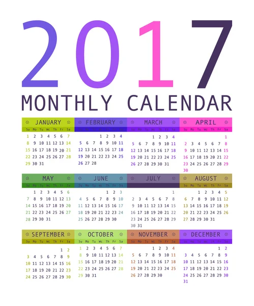 Kalender 2017 — Stockvektor